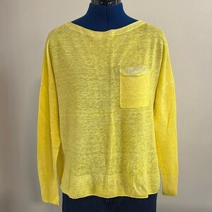 J. Crew Overdyed Linen sweater in Bitter Lemon